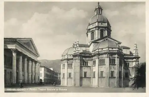 Italy Como Portici Teatro Sociale e Duomo