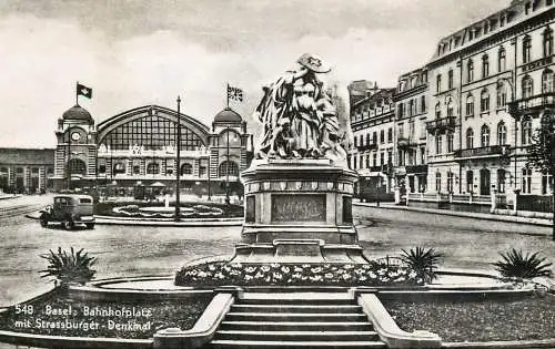 Switzerland Basel Bahnhofplatz mit Strassburger Denkmal