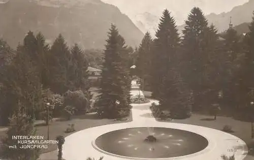 Suisse cpa Jungfrau Interlaken Kursaalgarten