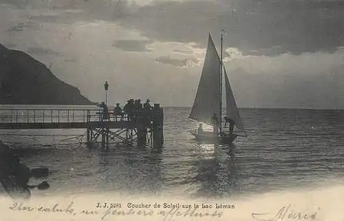 Suisse cpa Lac Leman sailing vessel