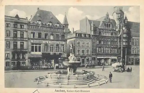 AK Germany Aachen Kaiser Karl Brunnen
