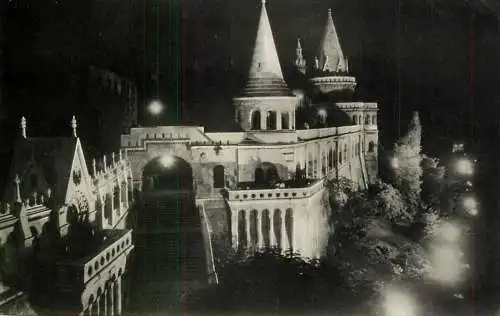 Hungary Budapest Halaszbastya night view