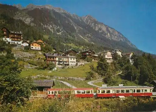 Transportation postcard train Switzerland la gare des Marecottes
