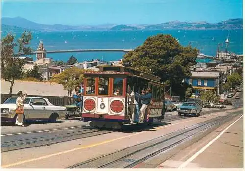 Transportation postcard tram cable car San Francisco