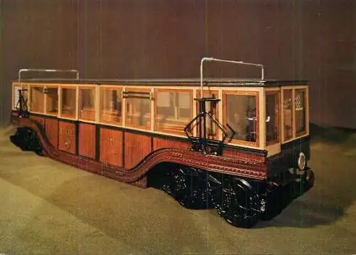 Transportation postcard subway cart motor carriage no 16 Budapest museum