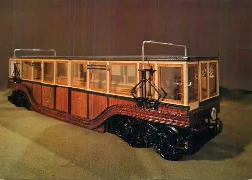 Transportation postcard subway cart motor carriage no 16 Budapest museum