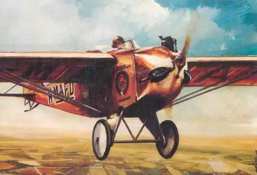 Transportation postcard airplane Arpad Lampich Roma 1930