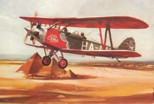 Transportation postcard airplane Antal Banhidis Gerle 13 1933