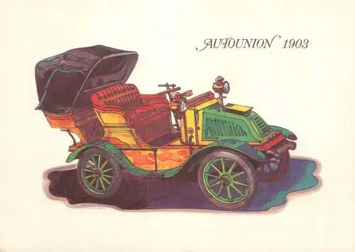 Transportation postcard car Autounion 1903