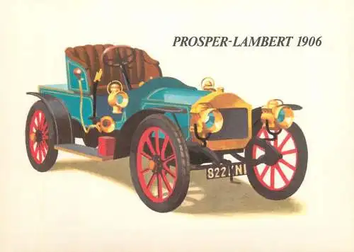 Transportation postcard car Prosper Lambert 1906