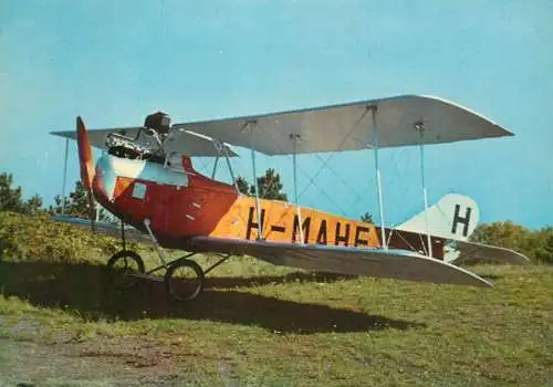 Transportation postcard airplane 1932 biplane