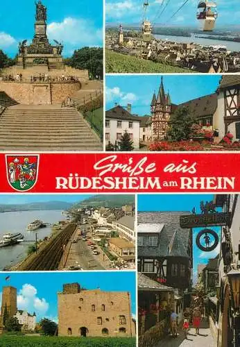 Germany Gruss aus Rudesheim am Rhein several sites and sights