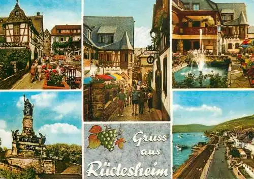 Germany Gruss aus Rudesheim am Rhein multi view souvenir