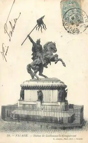 France cpa Falaise statue