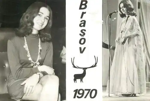Angela Similea Romanian singer at Golden Stag music festival 1970 butterfly stamp