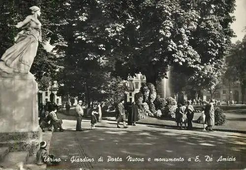 Italy Torino Giardino di Porta Nuova e monumento a E. de Amicis