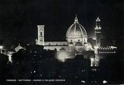 Italy Firenze Duomo e Palazzo Vecchio - notturno