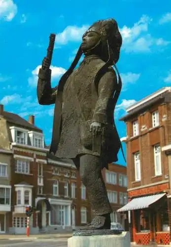 Belgium Binche Place de Battignies paysan statue