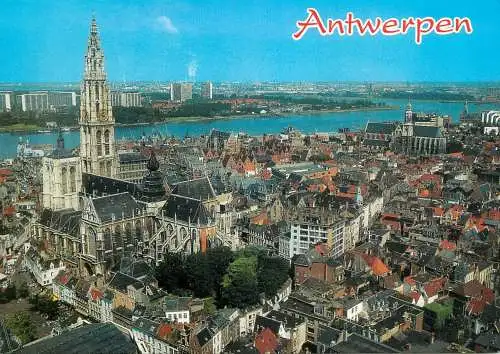 Belgium Antwerpen Panorama und Schelde