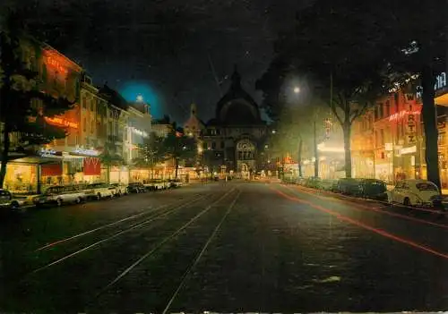 Belgium Antwerpen Avenue De Keyser night view