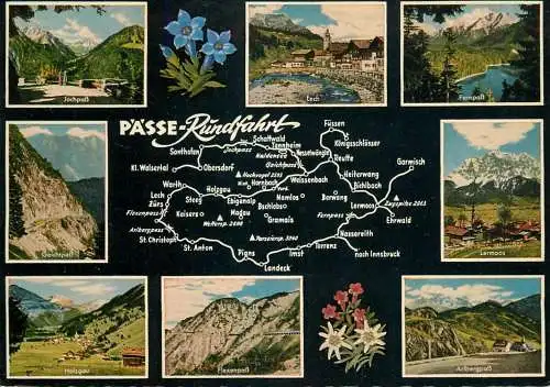Austria Reutte Tirol Passe Rundfahrt several views and map