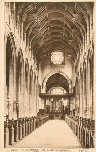 British buildings & architecture, churches & cathedrals postcard Bury St. Edmunds
