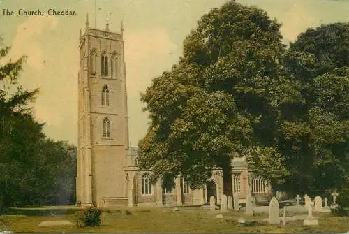 British buildings & architecture, churches & cathedrals postcard Cheddar church