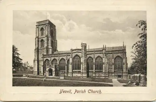 British buildings & architecture, churches & cathedrals postcard Yeovil parish