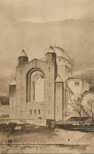 British buildings & architecture, churches & cathedrals postcard Ressurection church