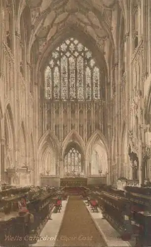 British buildings & architecture, churches & cathedrals postcard Wells cathedral