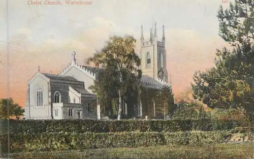 British buildings & architecture, churches & cathedrals postcard Warminster Christ Church