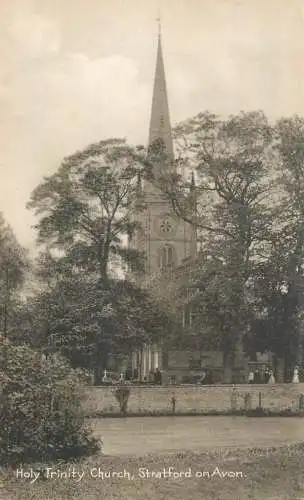 British buildings & architecture, churches & cathedrals postcard Stratford on Avon