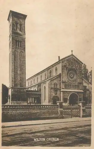 British buildings & architecture, churches & cathedrals postcard Wilton church