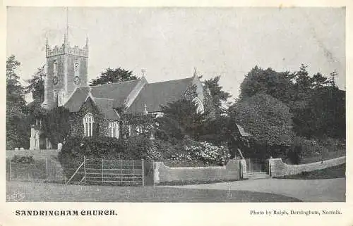 British buildings & architecture, churches & cathedrals postcard Sandringham Norfolk