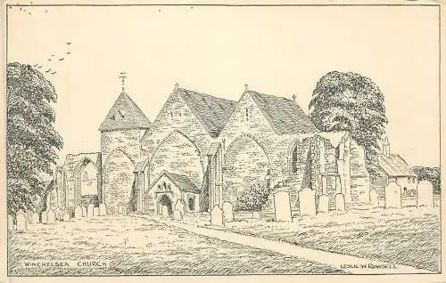 British buildings & architecture, churches & cathedrals postcard Winchelsea