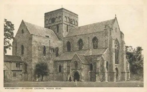 British buildings & architecture, churches & cathedrals postcard Winchester St. Cross