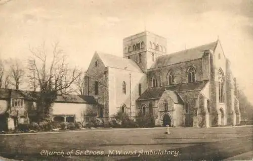 British buildings & architecture, churches & cathedrals postcard St. Cross ambulatory