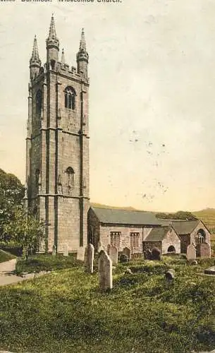British buildings & architecture, churches & cathedrals postcard Dartmoor Widecombe