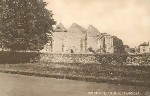 British buildings & architecture, churches & cathedrals postcard Winchelsea church