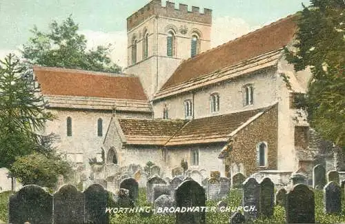 British buildings & architecture, churches & cathedrals postcard Worthing Broadwater