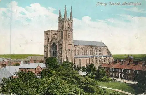 British buildings & architecture, churches & cathedrals postcard Bridlington priory