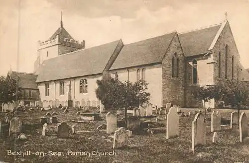 British buildings & architecture, churches & cathedrals postcard Bexhill on sea