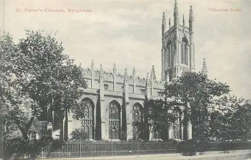 British buildings & architecture, churches & cathedrals postcard Brighton St Peter