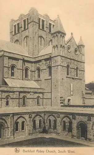 British buildings & architecture, churches & cathedrals postcard Buckfast abbey church