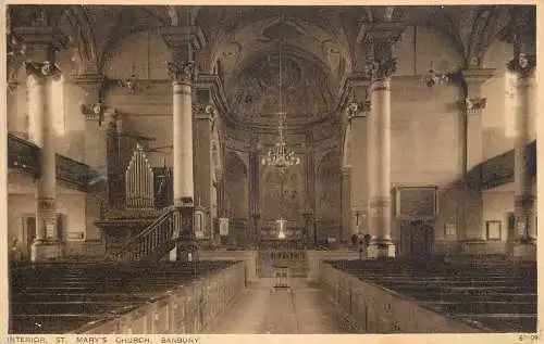 British buildings & architecture, churches & cathedrals postcard Banbury St. Mary