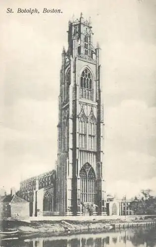 British buildings & architecture, churches & cathedrals postcard Boston St. Botolph