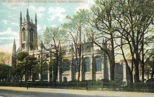 British buildings & architecture, churches & cathedrals postcard Brighton St. Peters parish