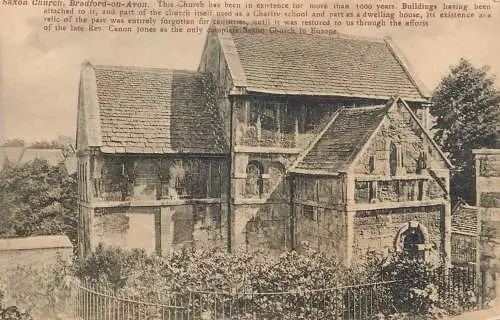 British buildings & architecture, churches & cathedrals postcard Bradford on Avon Saxon church