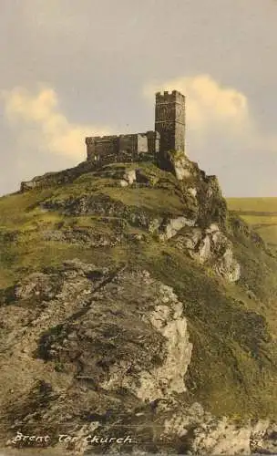 British buildings & architecture, churches & cathedrals postcard Brent Tor church