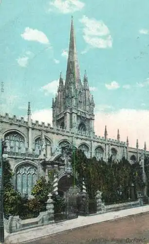 British buildings & architecture, churches & cathedrals postcard Oxford St. Mary the virgin